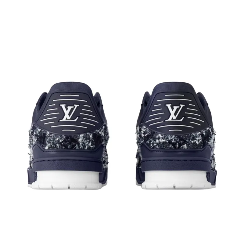 LOUIS VUITTON Trainer Low Top Skateboard Shoes Men's Dark Blue-4