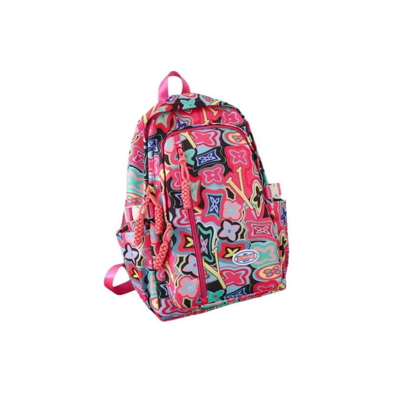 AIBAG Nylon Backpack Unisex Black/Orange/Green/Pink-17
