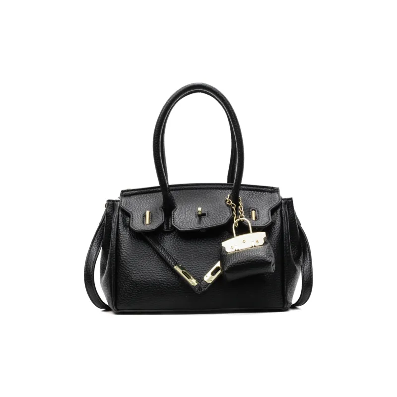 Homeboisportclub PU Shoulder Bag, Crossbody Bag, Handbag Women's Black/White/Khaki-0