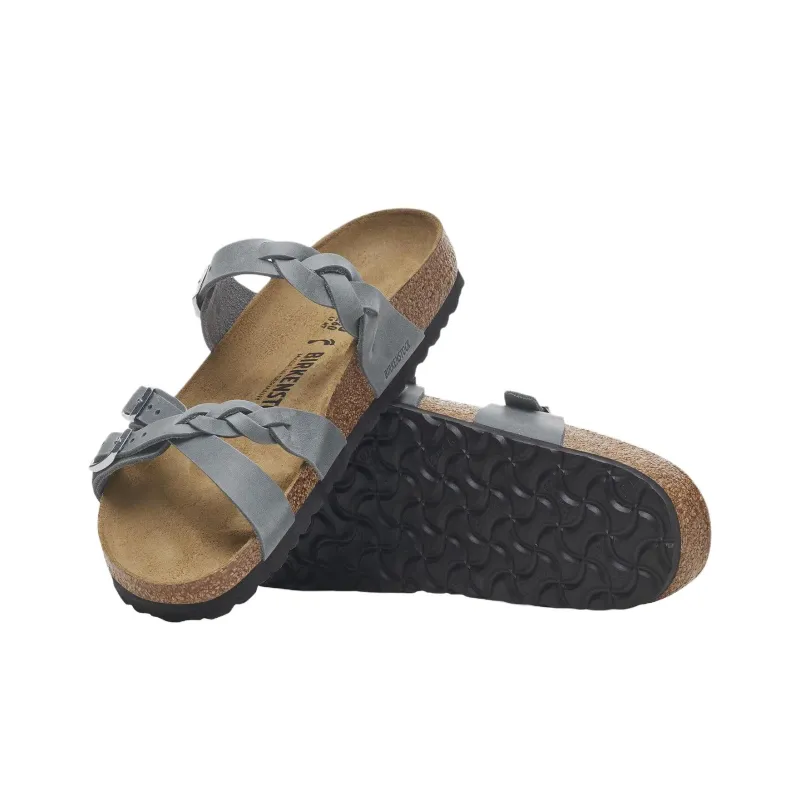 Birkenstock Franca Braided EVA Abrasion Resistant Slide Slippers Women's Gray Regular Loose Fit-4