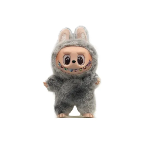 [Modified Doll] POP MART Labubu Vinyl Doll TCO Little Gray, Cute, Creative, Refined, Gradient Hang Tag Box 16cm