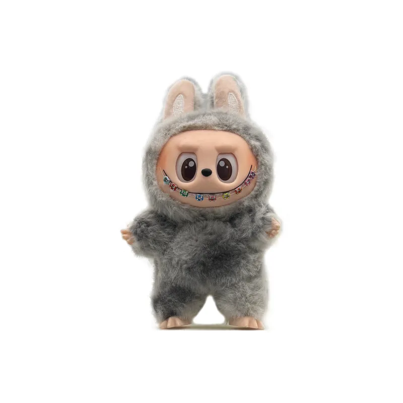[Modified Doll] POP MART Labubu Vinyl Doll TCO Little Gray, Cute, Creative, Refined, Gradient Hang Tag Box 16cm-0