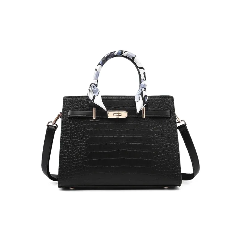 CLEVER& KETCH PU Handbag Women's Ecru/Black-6
