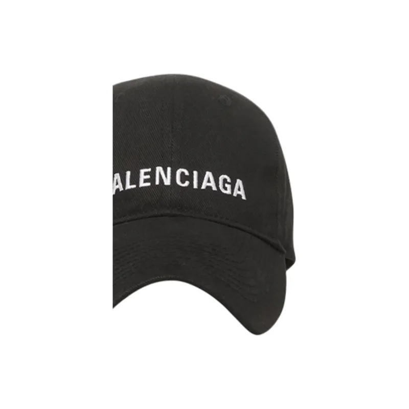 Balenciaga Cotton Baseball Caps Unisex Black-3