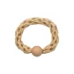 Fortune Bead Twisted Fried Dough Hair Tie 1 Pack (Beige)