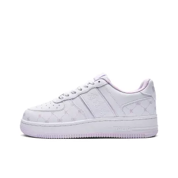 Kappa Anti Slip Wear Resistant Low Top Skateboard Shoes Women's Classic White Freesia Purple
