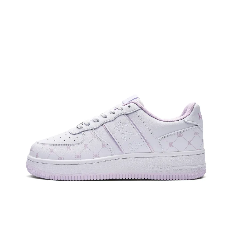 Kappa Back to Back Anti Slip Wear Resistant Low Top Skateboard Shoes Women's Classic White Orchid Purple-0