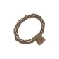 Coffee Brown Twisted Fried Dough Smiley Face Hair Tie 1 Pack (Light Brown)