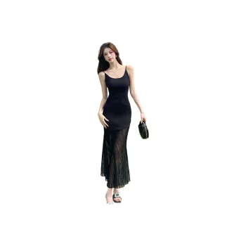 Si Bei'er Slip Dresses Women's Black