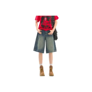 FAIRWHALE Denim Shorts Women's Vintage Blue