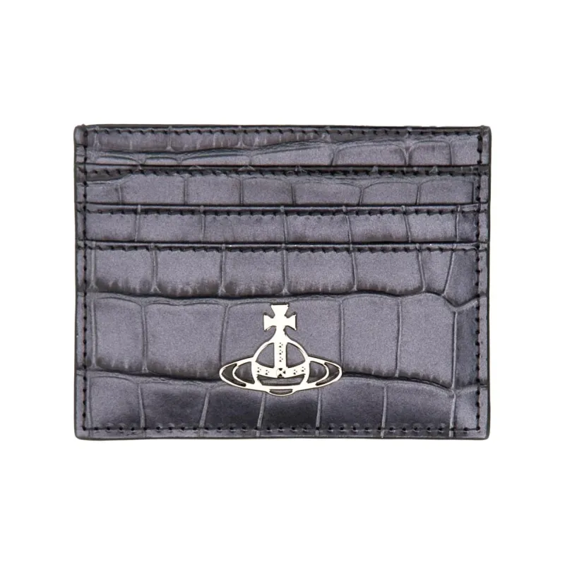 Vivienne Westwood Buffalo Leather Card Holder Women's Purple-0