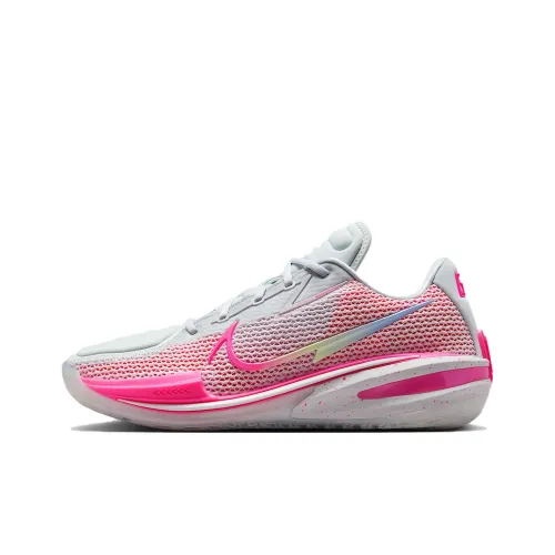 Nike Air Zoom G.T. Cut 1 Anti Slip Wear Resistant Low Top Basketball Shoes Men
s White Pink