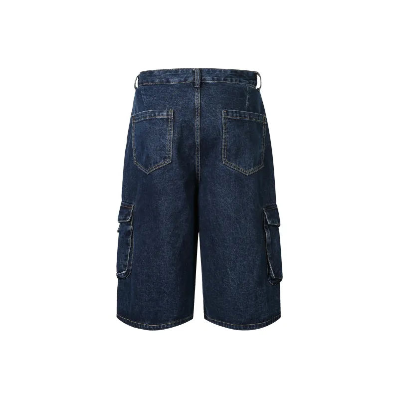 TIRED Denim Shorts Unisex Blue-1