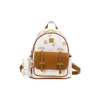 Yalu PU Backpack Women's Ecru/Brown/Pink/Black