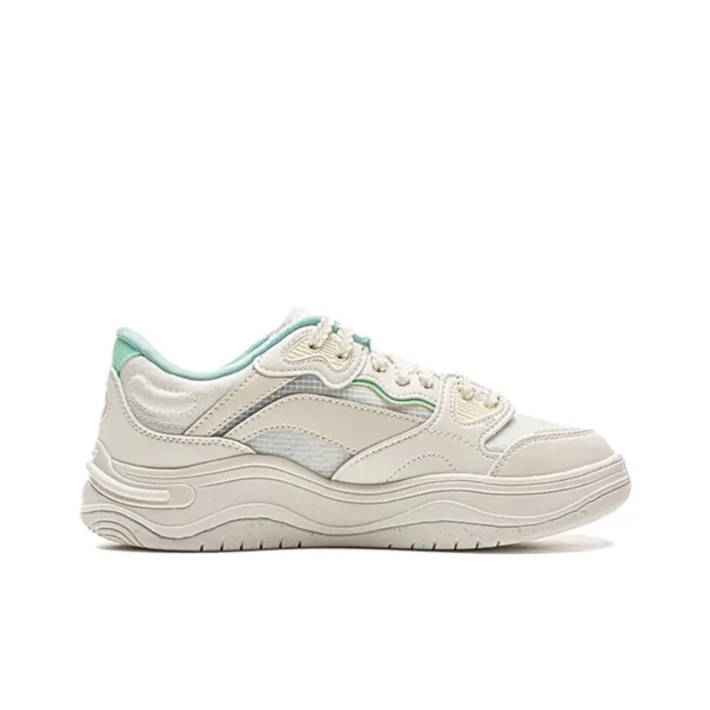 LiNing Future Flow Coverage Abrasion Resistant Low Top Skateboard Shoes Women's White-1