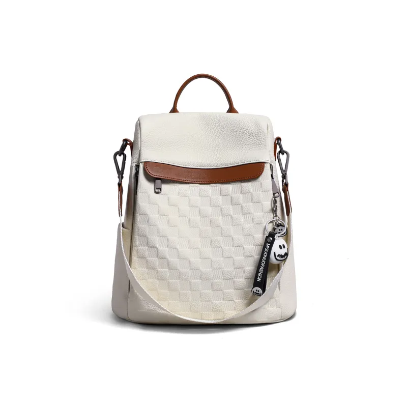 MILLIE'S Cow Leather Backpack Women's Ecru-3