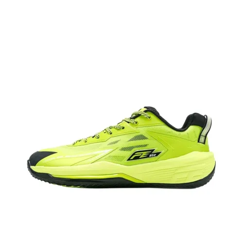 QIAODAN FETEAM Anti Slip Wear Resistant Low Top Basketball Shoes Men's Sour Lime Green Black