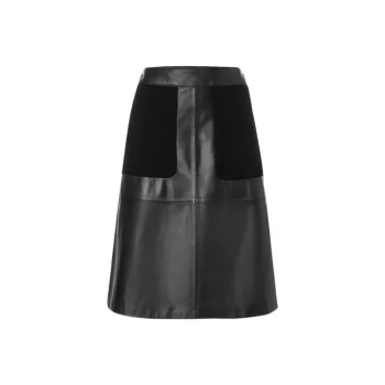 BOGNER HEDI L Leather Long Skirt Women's Black