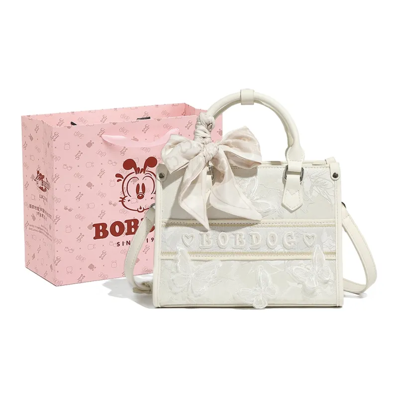 BOBDOG PU Business Casual Handbag Crossbody Bag Versatile Elegance Girlish Tote Women's Pink/Ecru-5