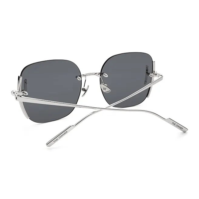THE OWNER Β Titanium Square Sunglasses Unisex-1
