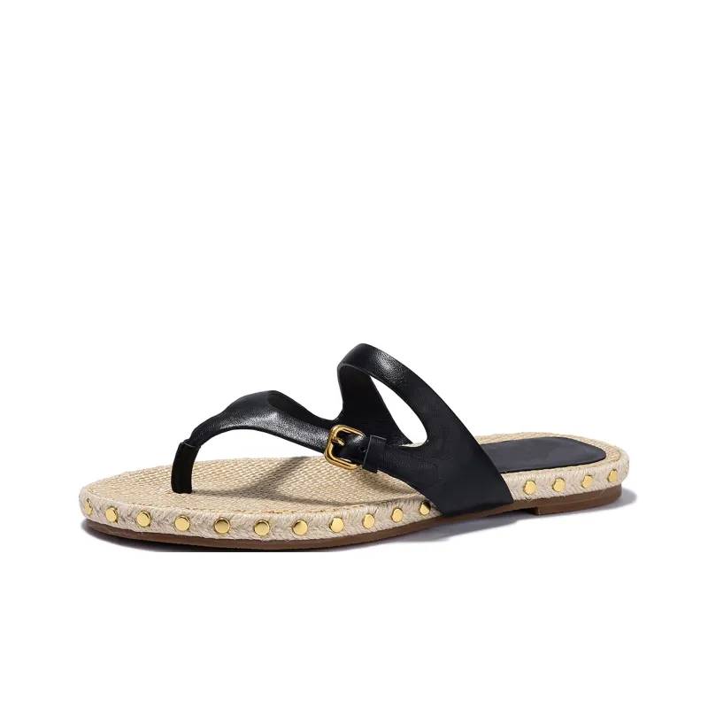 BELLALILY Rubber Sole Quick Dry Flip Flops Women's-6
