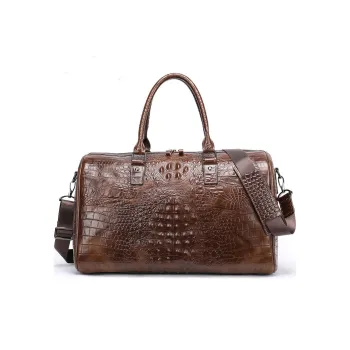 DOSRFINI Top Grain Cow Leather Travel Bag Men's Multicolor