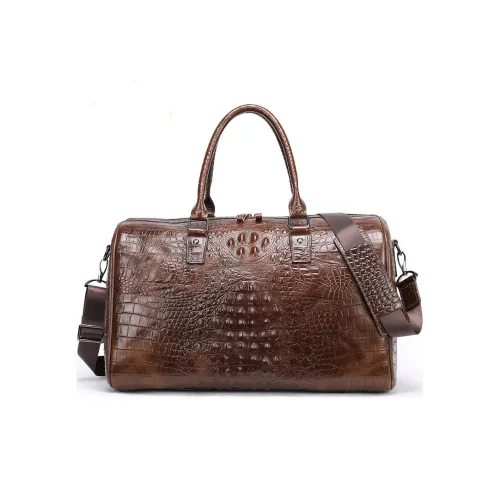 DOSRFINI Top Grain Cow Leather Travel Bag Men's Multicolor