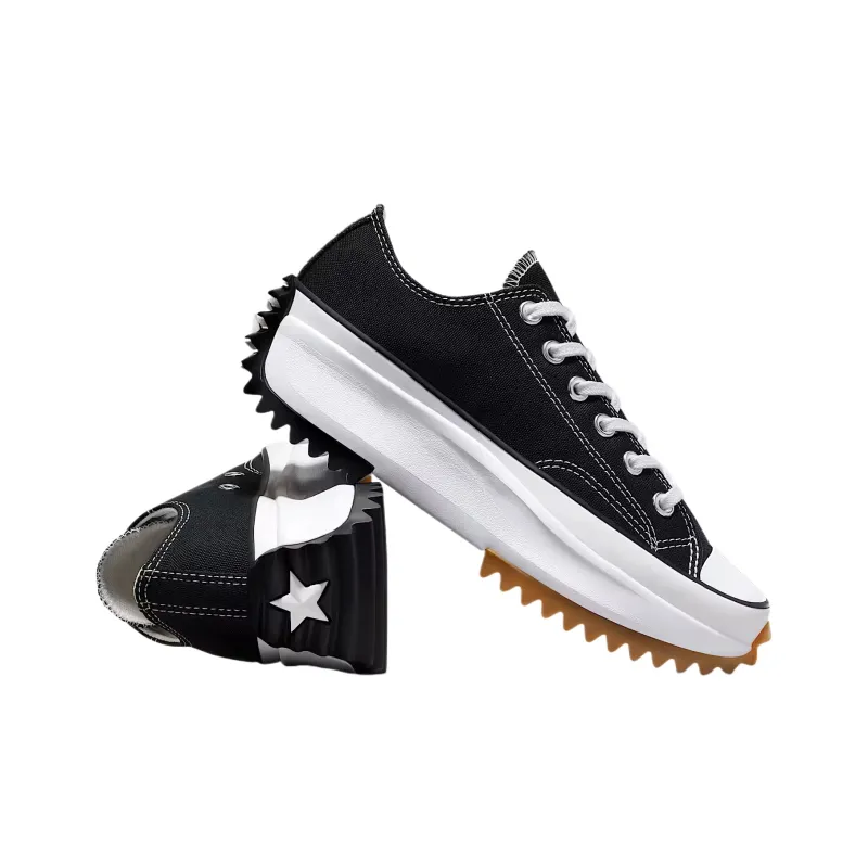 Converse Run Star Hike Platform Low Top Canvas Shoes Unisex Black-4