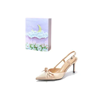 ROBINHOOD Purple Moon Galaxy Box Slim Heel High Heels Women's
