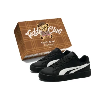 Teddy Bear Collection Slip Resistant, Abrasion Resistant, Lightweight Low Top Skateboard Shoes Unisex Black