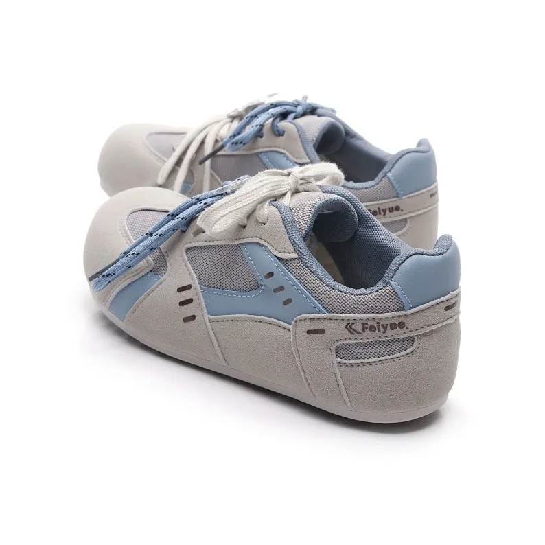 Feiyue Girly Heart Series Slip Resistant, Abrasion Resistant, Lightweight Low Top Casual Shoes Women's Gray Blue-2