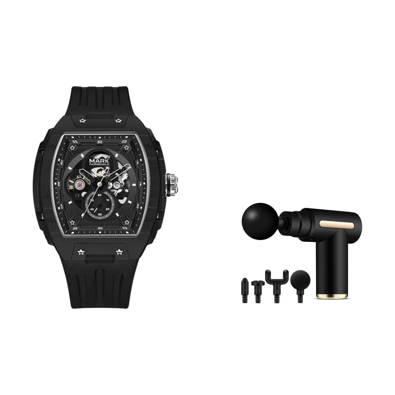 FAIRWHALE Automatic Mechanical Movement Rubber Strap Watch Men's Watches White Dial-12
