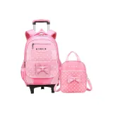 Pink (Backpack+Shopping Bag)+2-Wheel Shimmery Wheels