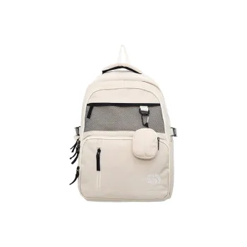 GEERDUN Nylon Backpack Regular Unisex Ivory/Black/Pink/Greige