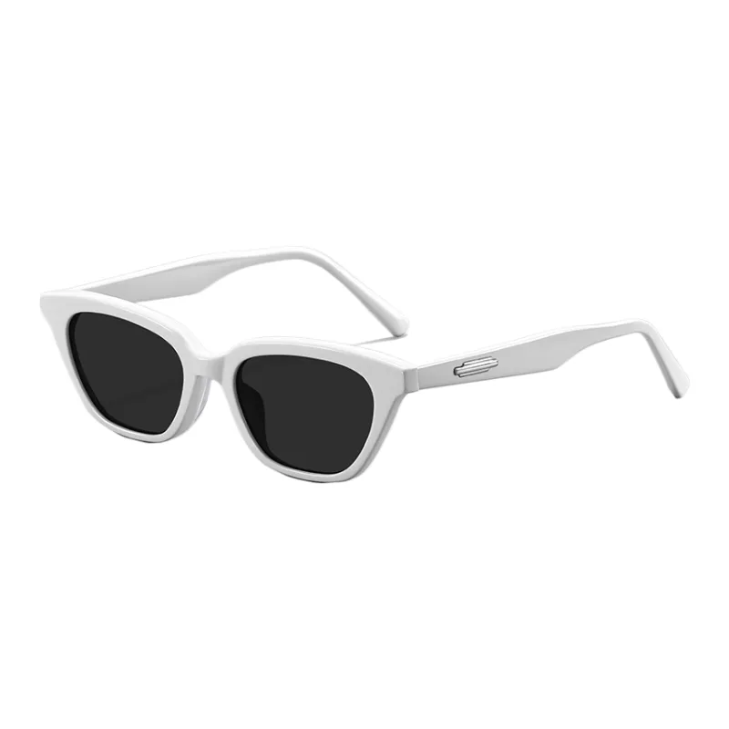 Thunder Pailong Plate And Metal Irregular Shape Sunglasses Unisex Black, White, Gray-4