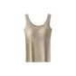 [Tank Top]Khaki[Fixed Cups+Seamless Wide Strap]