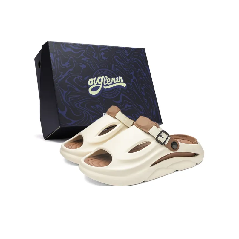 OUGLEMEN Beach Sandals Unisex Black Gray/Black Purple/Beige Brown/White Moon/Olive Green-8