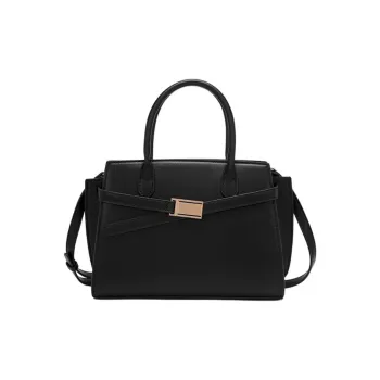 PAYOT Microfiber Synthetic Leather Tote One Shoulder Handbag Regular Women's Black