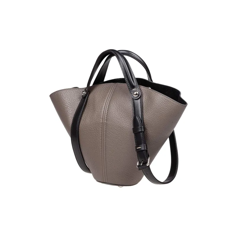 Maison Margiela Leather Bucket Bag, One Shoulder Handbag Trumpets Men's Brown-1