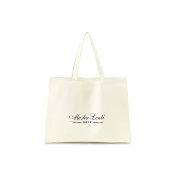 MashaLanti Polyester Cotton Blend Tote Bag, Shopping Bag, Handbag, Shoulder Bag Women's Ecru