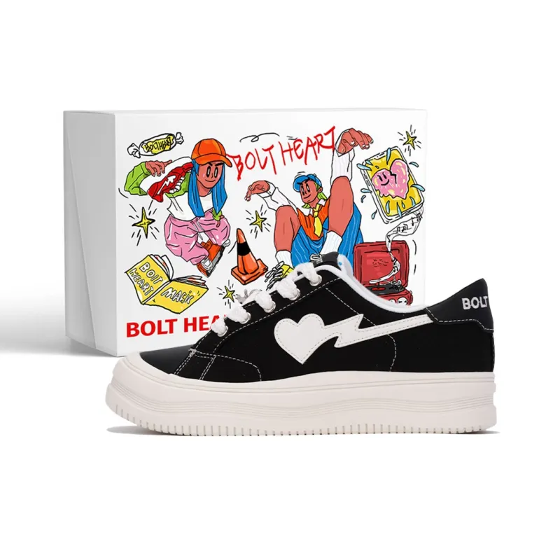 AND U Anti Slip And Wear Resistant Height Increasing Low Top Heartfelt Connection Skateboard Shoes Unisex-21