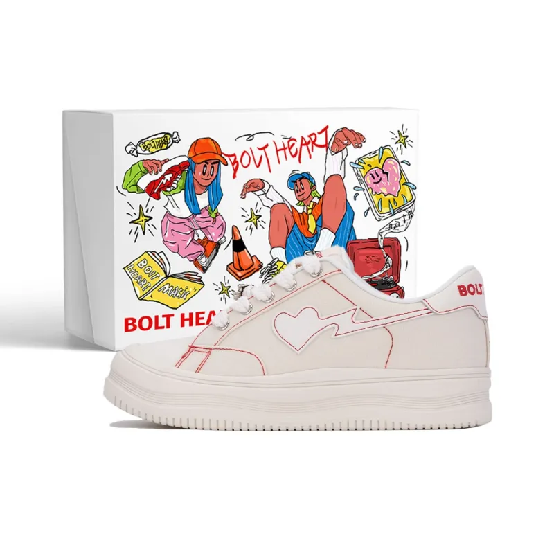 AND U Anti Slip And Wear Resistant Height Increasing Low Top Heartfelt Connection Skateboard Shoes Unisex-11