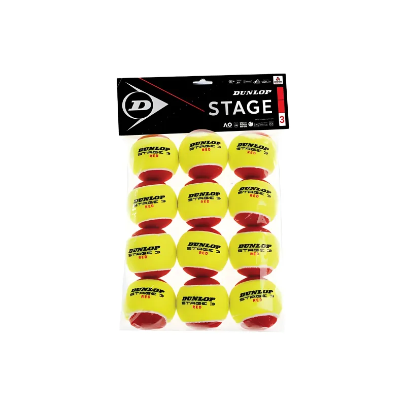 DUNLOP STAGE3 Tennis Balls Training Ball Indoor Red Yellow-0