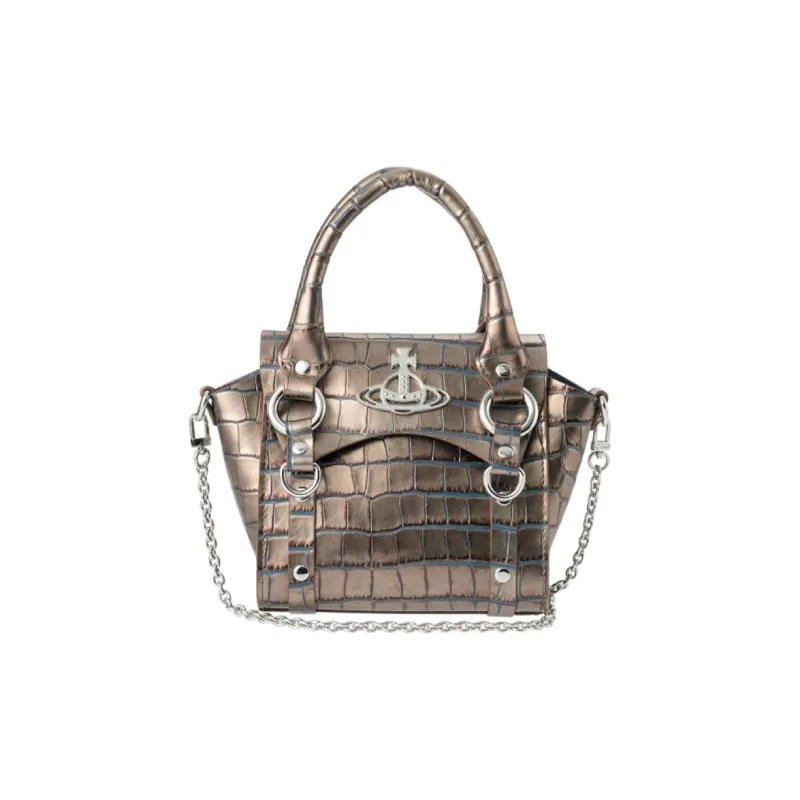 Vivienne Westwood BETTY Leather One Shoulder Handbag Mini Women's Silver Gold-0
