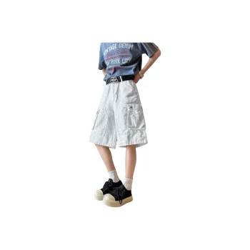 Fakeyoung Denim Shorts Unisex White