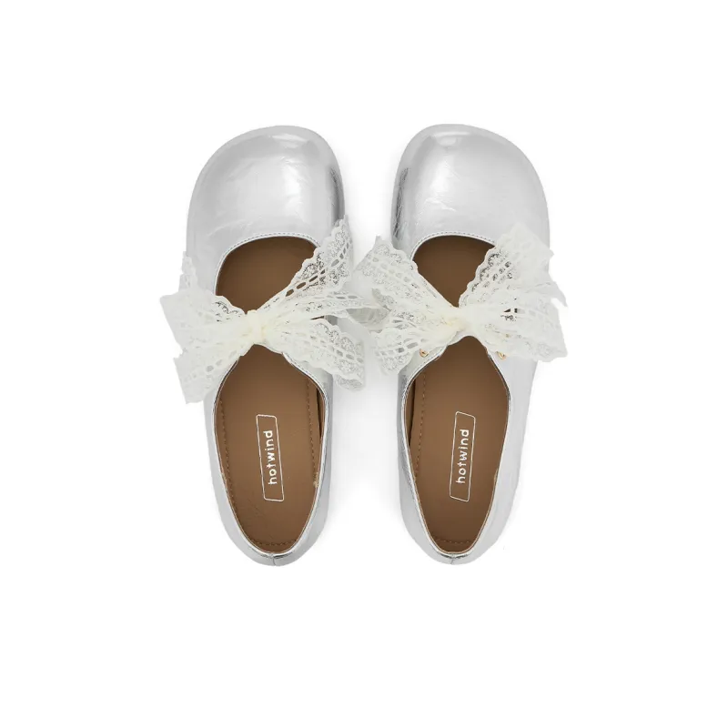 Hotwind Cream Lace Series Mary Jane Women's Casual Shoes Flat Women's-7