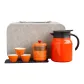 Leather Box Gift Set-Stainless Steel Steeping Teapots+Quick Brew Cup Combination