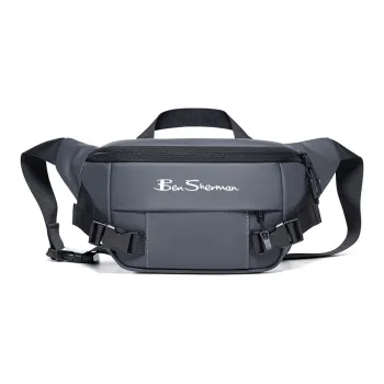 BEN SHERMAN Nylon Crossbody Bag, Shoulder Bag Men's Black/Gray