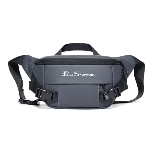 BEN SHERMAN Nylon Crossbody Bag, Shoulder Bag Men's Black/Gray