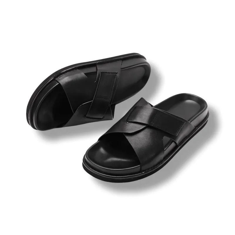 Brounvanm Slide Slippers Men's Black-3